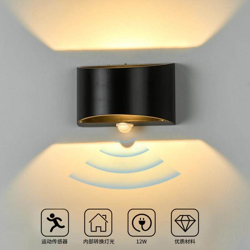 感应壁灯走廊过道灯家用上下发光壁灯人体感应铝材壁灯