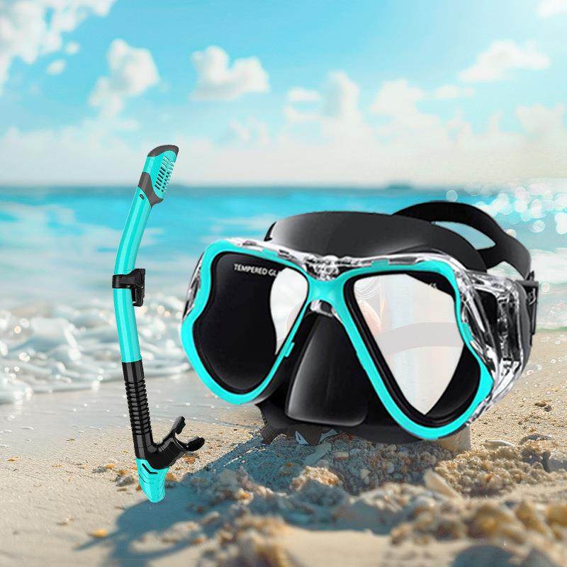 热款成人浮潜套装潜水镜全干式呼吸管套装浮潜两件套现货