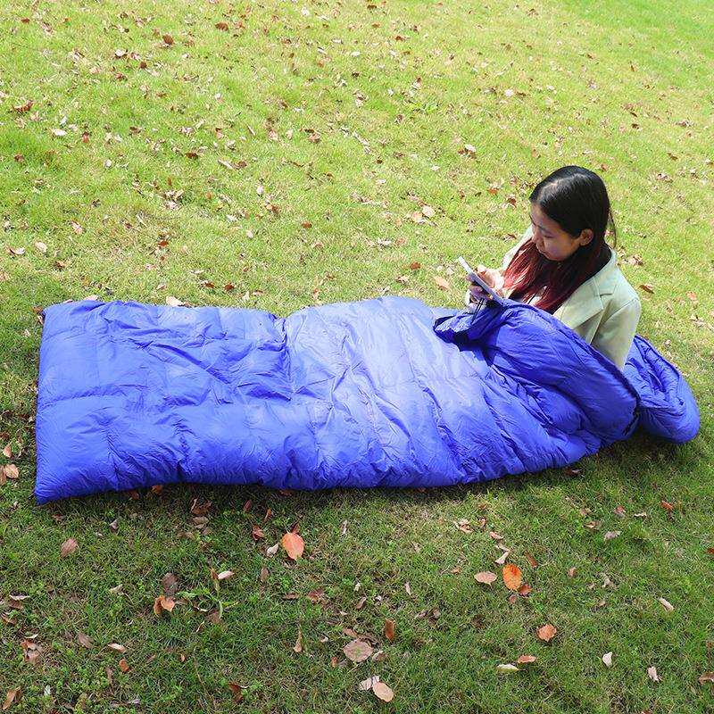 成人户外露营羽绒睡袋带帽便携式可拼接单双人室内午休隔脏睡袋