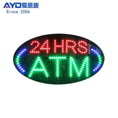 出口LED灯牌发光字广告牌定 制图案LED 24HRS ATM SIGN 68.5x38cm