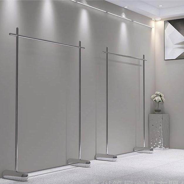 服装店展示架陈列架落地式女装店不锈钢货架挂衣架侧挂中岛架