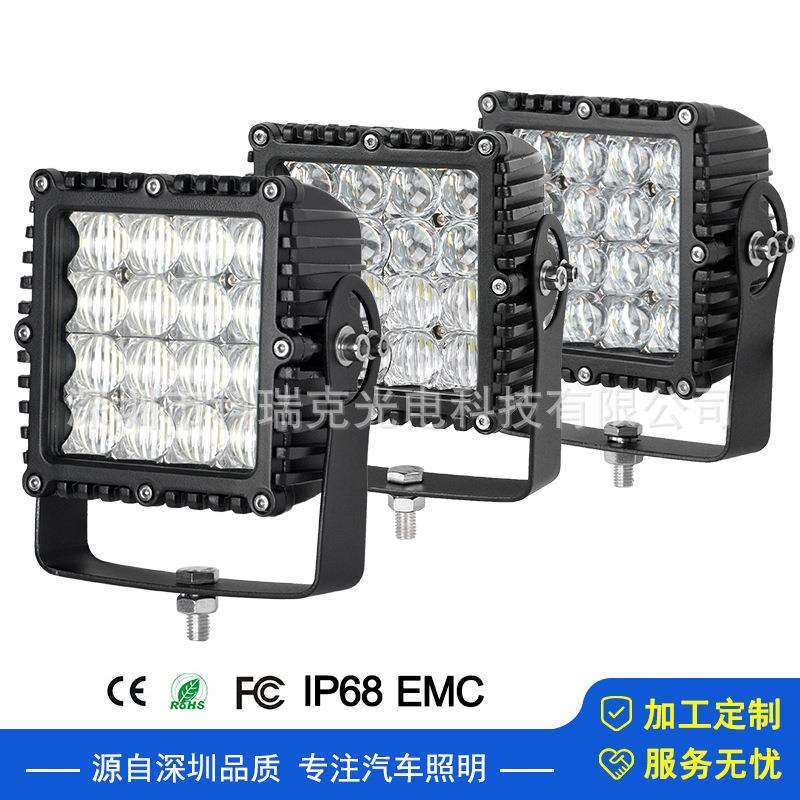 6寸80W大方灯LED工作灯越野车UTV改装前杠大灯货车卡车工程车灯