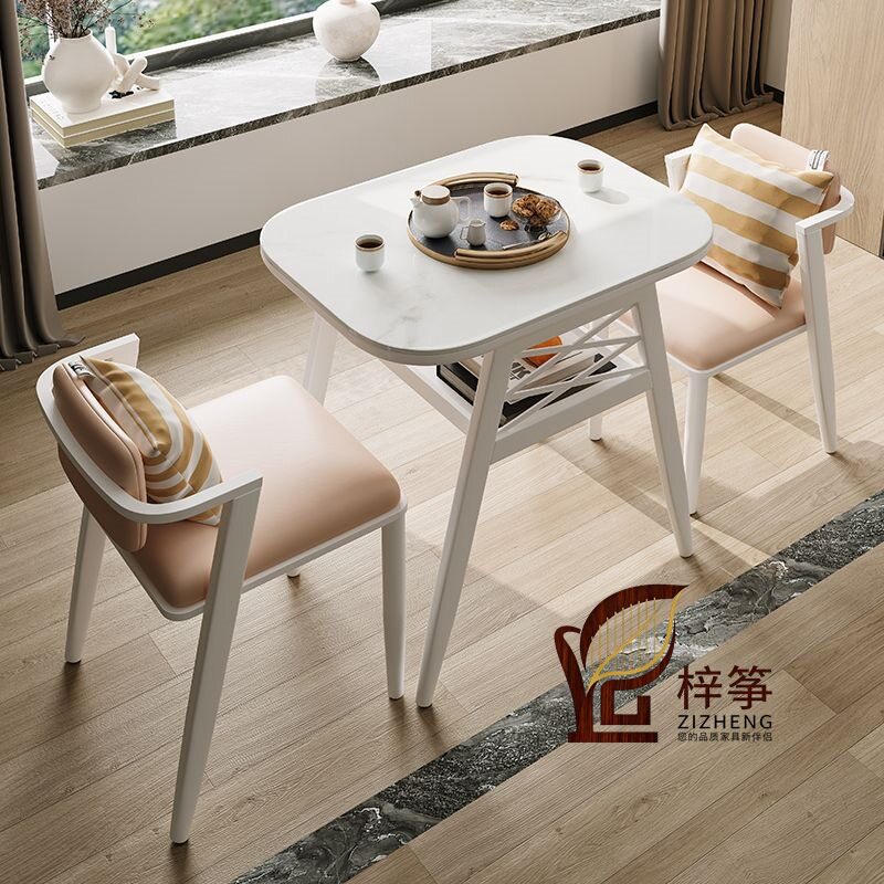岩板阳台茶桌椅组合小户型家用小茶台带电磁炉茶桌办公接待茶台桌