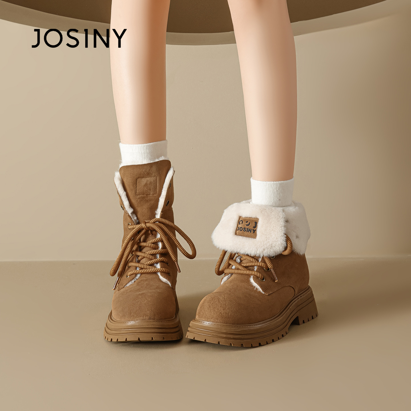 卓诗尼2025冬季新款两穿雪地靴