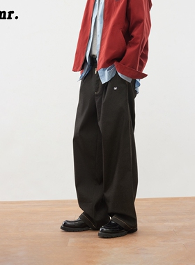 MLMR秋季新款街头风设计感撞色简约休闲裤长裤裤子阔腿男女