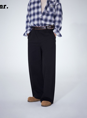 MLMR冬季新款款慵懒风休闲舒适松紧弹力廓形宽松休闲裤男女