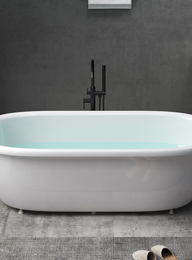 小户型家用亚克力浴缸椭圆环保祛甲醛独立式日式双层保温浴池包邮