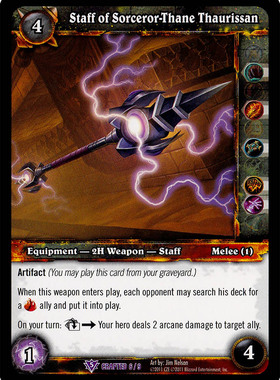 魔兽卡牌 CRAFTED 英文锻造卡 Staff of Sorceror-Thane Thauriss
