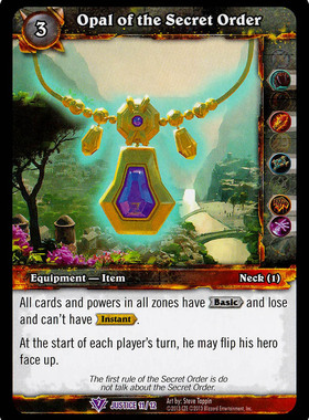 魔兽卡牌 JUSTICE 英文公正卡 Opal of the Secret Order