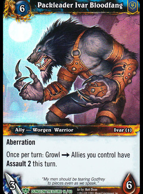 魔兽卡牌 DUNGEON TREASURE 14 英闪绿卡 Packleader lvar Bloodf