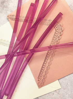 透明紫色陶瓷蜡透明彩色胶棒7MM配合胶枪火漆印章蜡片文艺手账