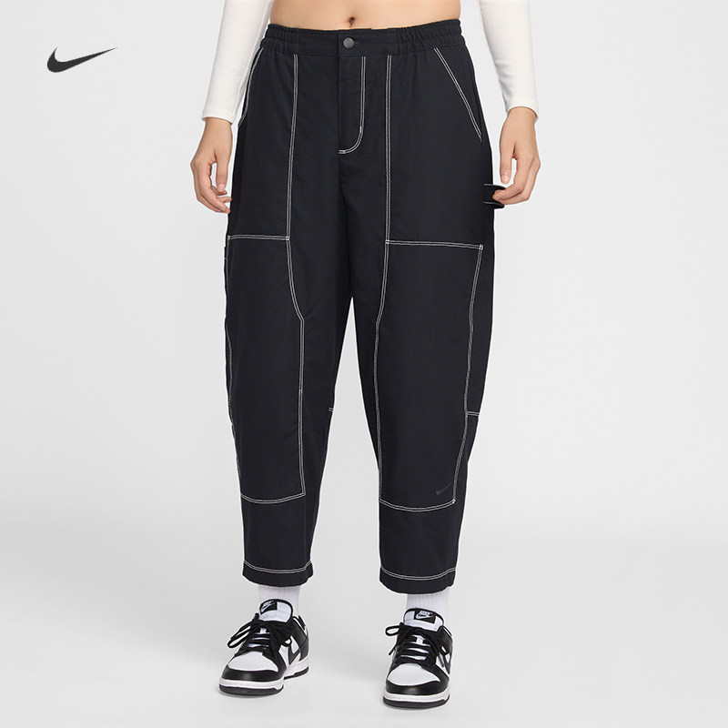 耐克/NIKE女子运动宽松休闲梭织帆布低腰九分裤IF0312-010-103