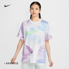 耐克/NIKE女子运动宽松休闲整版印花圆领短袖T恤HF6178-100-133