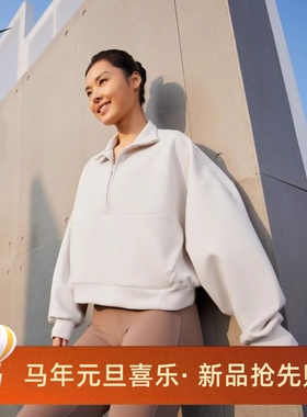 耐克/NIKE女子运动休闲亲肤速干半开襟套头衫上衣HQ8189-010-104