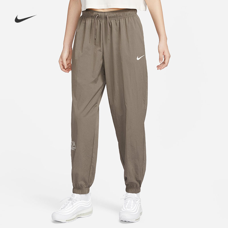 耐克/NIKE女子运动宽松高腰收口梭织长裤IH0827 FQ7008-126-306