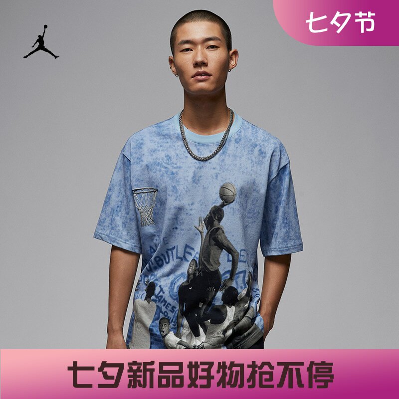 耐克/NIKE JORDAN男子运动宽松休闲印花短袖T恤HJ2363-133-427