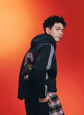 阿迪达斯三叶草马年限定男子宽松休闲连帽运动卫衣KT0646 KT0645