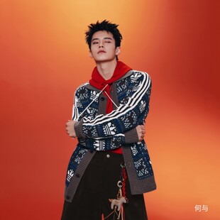 阿迪达斯三叶草男子运动宽松休闲马年限定开衫 KR2801 外套KT0715