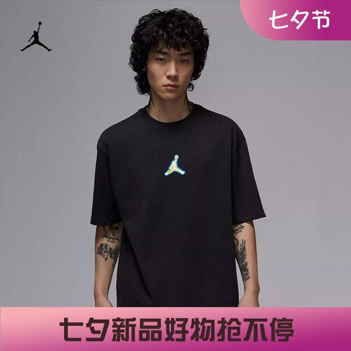 耐克男子宽松纯棉印花短袖T恤