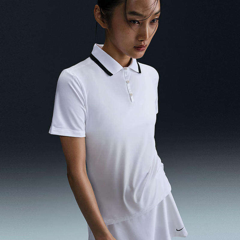 耐克/NIKE女子运动训练速干透气网球短袖POLO衫FZ6298-100-057