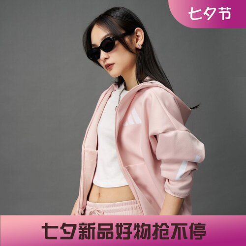 阿迪达斯ZNE女子运动训练休闲秋季新款连帽夹克外套KC7905 JE7848