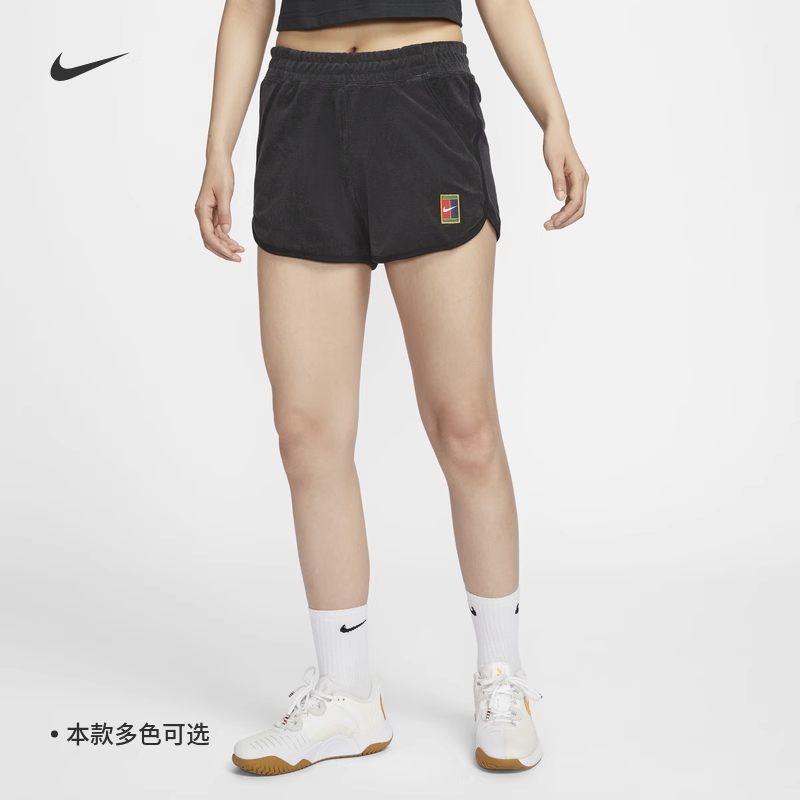 耐克女子训练复古毛巾布网球短裤