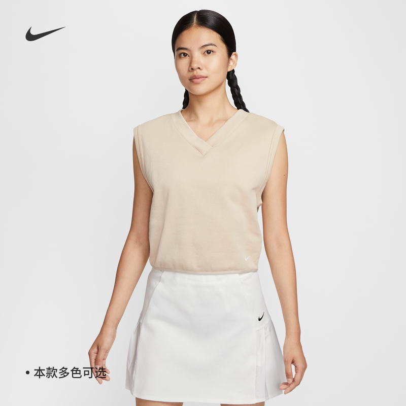 耐克/NIKE女子运动训练休闲新款V领高尔夫马甲上衣IH0940-010-133