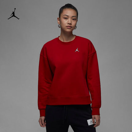 耐克/NIKE JORDAN女子运动休闲加绒保暖圆领卫衣DQ4463-063-687