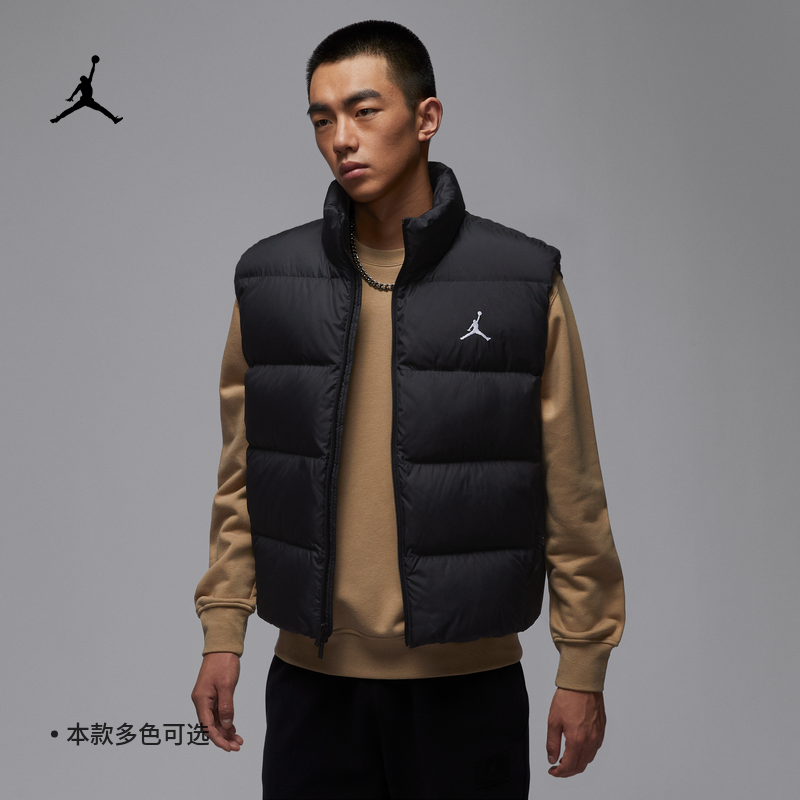耐克/NIKE JORDAN男子运动休闲防泼水轻便羽绒马甲IF4262-010-222