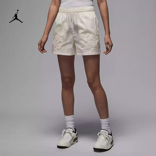耐克/NIKE JORDAN女子运动休闲夏季刺绣梭织短裤HJ0094-133-530