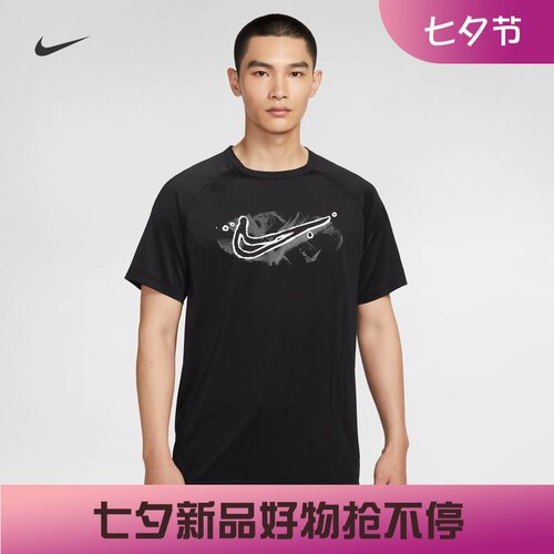 耐克/NIKE男子运动训练休闲速干印花新款短袖T恤HV0429-010-411