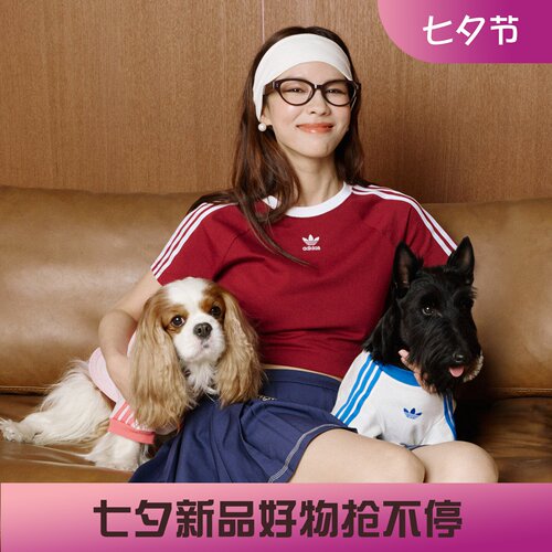 阿迪达斯三叶草女子运动休闲修身复古短款短袖T恤JC8704 JC8703
