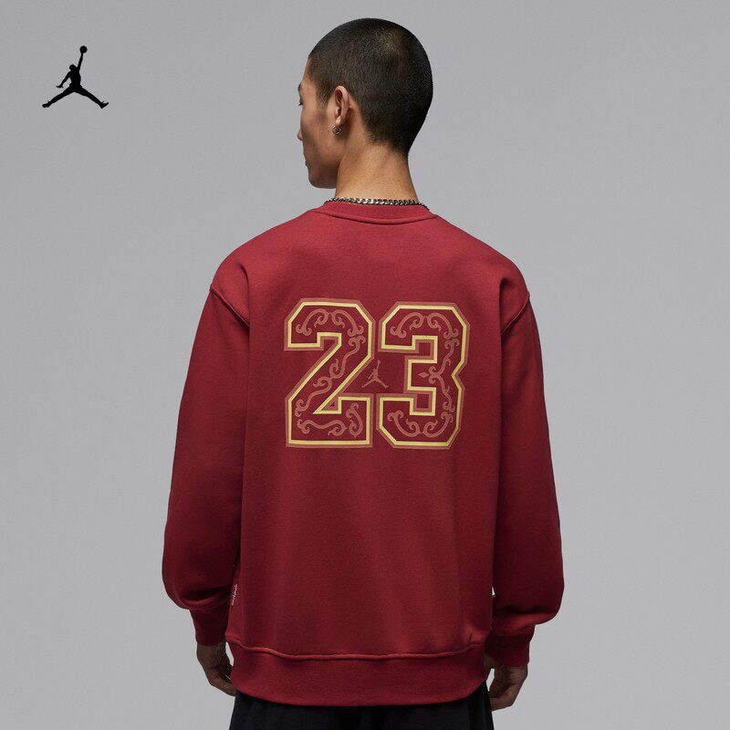 耐克/NIKE JORDAN男子运动休闲马年限定新年款圆领卫衣IR0113-010
