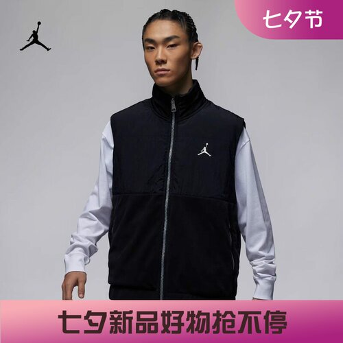 耐克男子休闲保暖拼接棉马甲背心