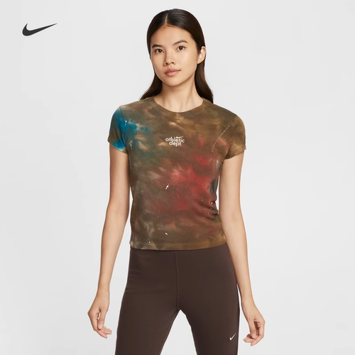 耐克/NIKE女子运动休闲修身短款秋季新款扎染短袖T恤II7232-289