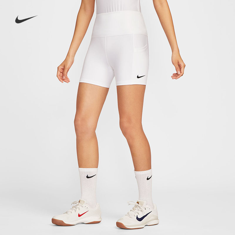 耐克/NIKE女子训练速干萨巴伦卡同款紧身网球运动短裤FZ6678-101