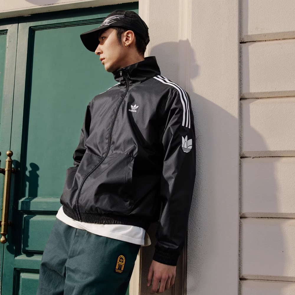 阿迪达斯男子防风梭织夹克外套