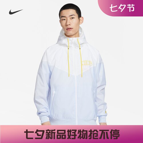耐克男子运动休闲拼接防风外套