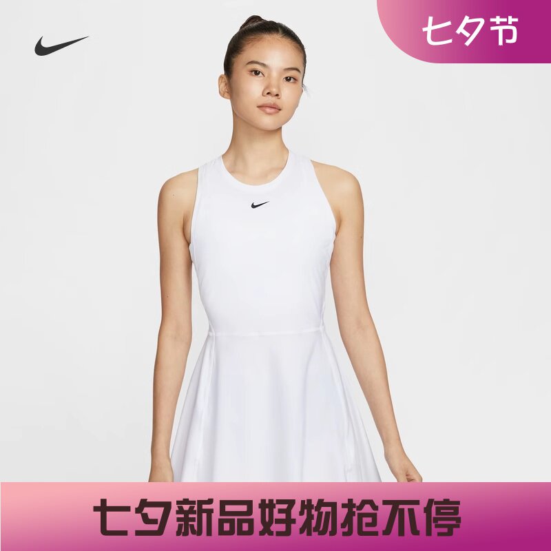 耐克女子训练速干圆领网球连衣裙