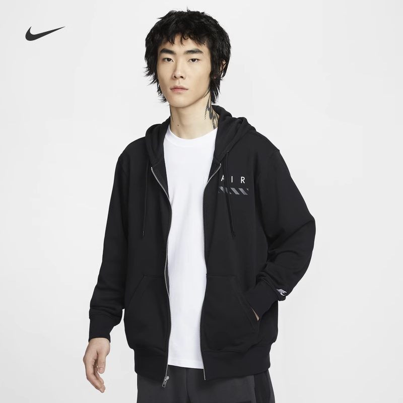 耐克男子宽松印花连帽夹克外套