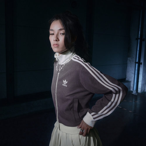 阿迪达拉斯三叶草女子华夫格复古立领运动夹克外套KC2649 KC2650