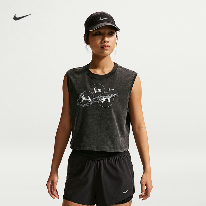 耐克/NIKE女子训练速干水洗复古无袖新款跑步运动背心IR7593-045