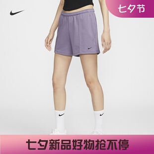 耐克/NIKE女子运动休闲中腰法式毛圈刺绣针织短裤HF6941-010-104