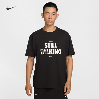 耐克/NIKE男子运动休闲詹姆斯印花纯棉圆领篮球短袖T恤IH8584-045