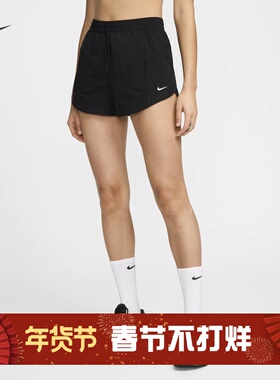 耐克/NIKE女子运动休闲拒水透气新款中腰梭织短裤FV7501-100-480