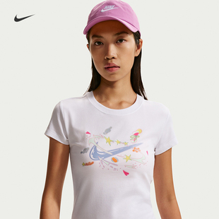 耐克 圆领短袖 T恤IR7562 100 NIKE女子运动休闲印花透气舒适新款