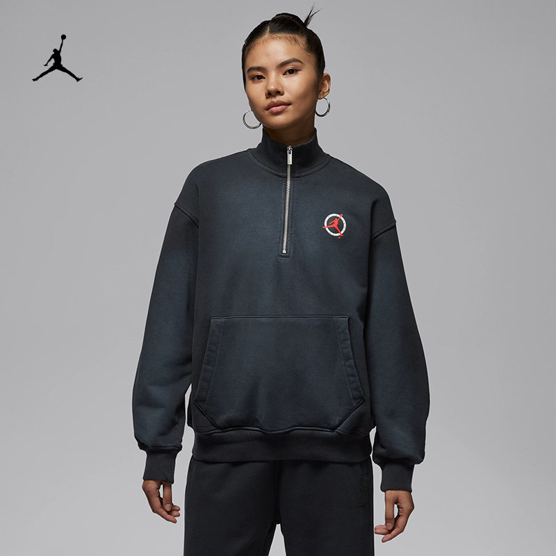 耐克/NIKE JORDAN女子运动休闲法式毛圈立领套头衫上衣IO9532-010