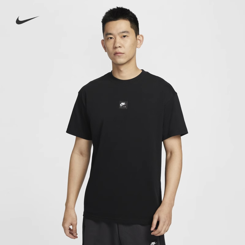 耐克男子纯棉印花圆领短袖T恤