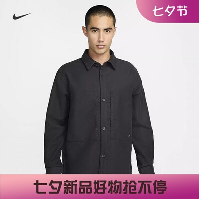 耐克男子休闲纯棉翻领衬衫上衣