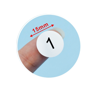 亚银圆形数字标签贴1-10厘米防水防油变码镜像号码字母尺码贴编号序列号展示样品试用装带背胶不干胶标签定制